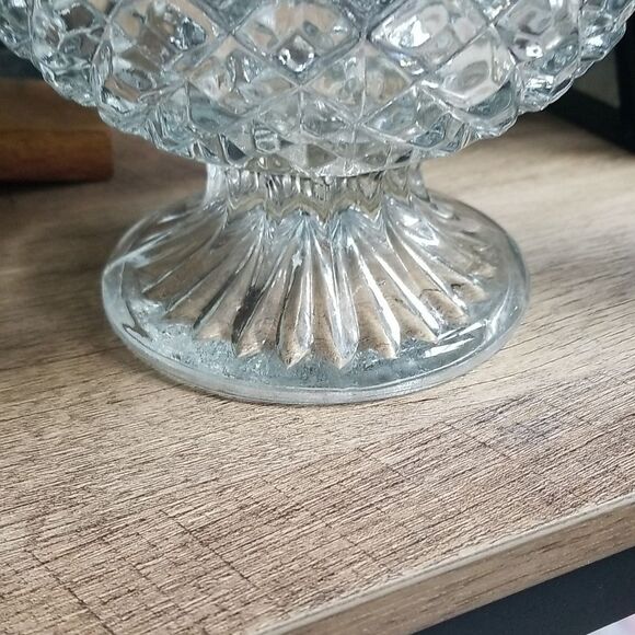 Anchor Hocking Wexford Trifle Bowl Criss Cross Diamond Pattern, Footed, … - Picture 4 of 5